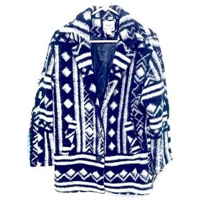 Forever 21 Navy White Wool Blend Blazer